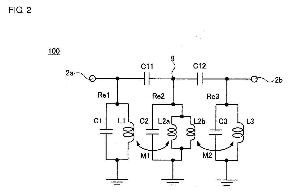 Band pass filter and laminate band pass filter