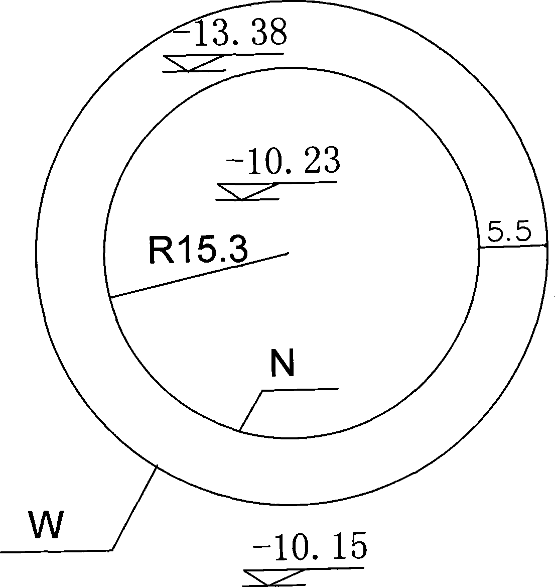 Nuclear island negative excavation ring corridor presplit blasting method