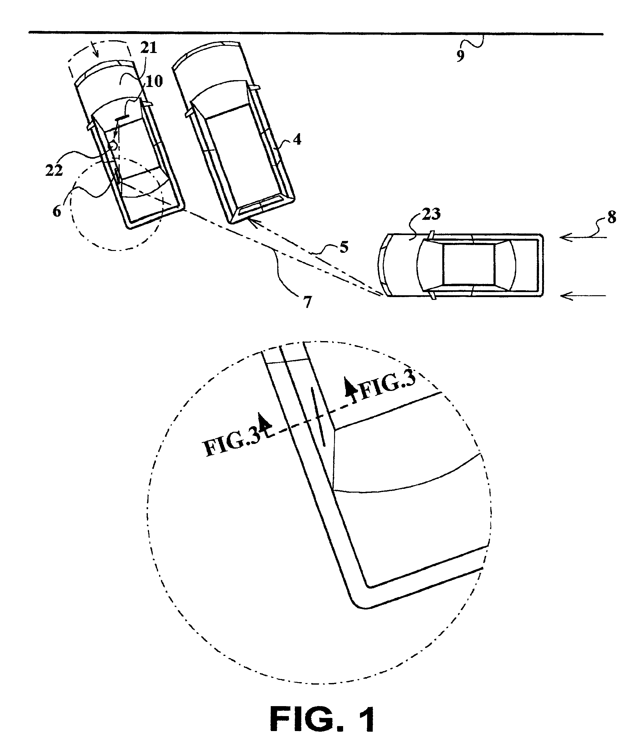 Back-up mirror system for vehicle safety when backing into lane(s) of cross-traffic with back-up mirror method