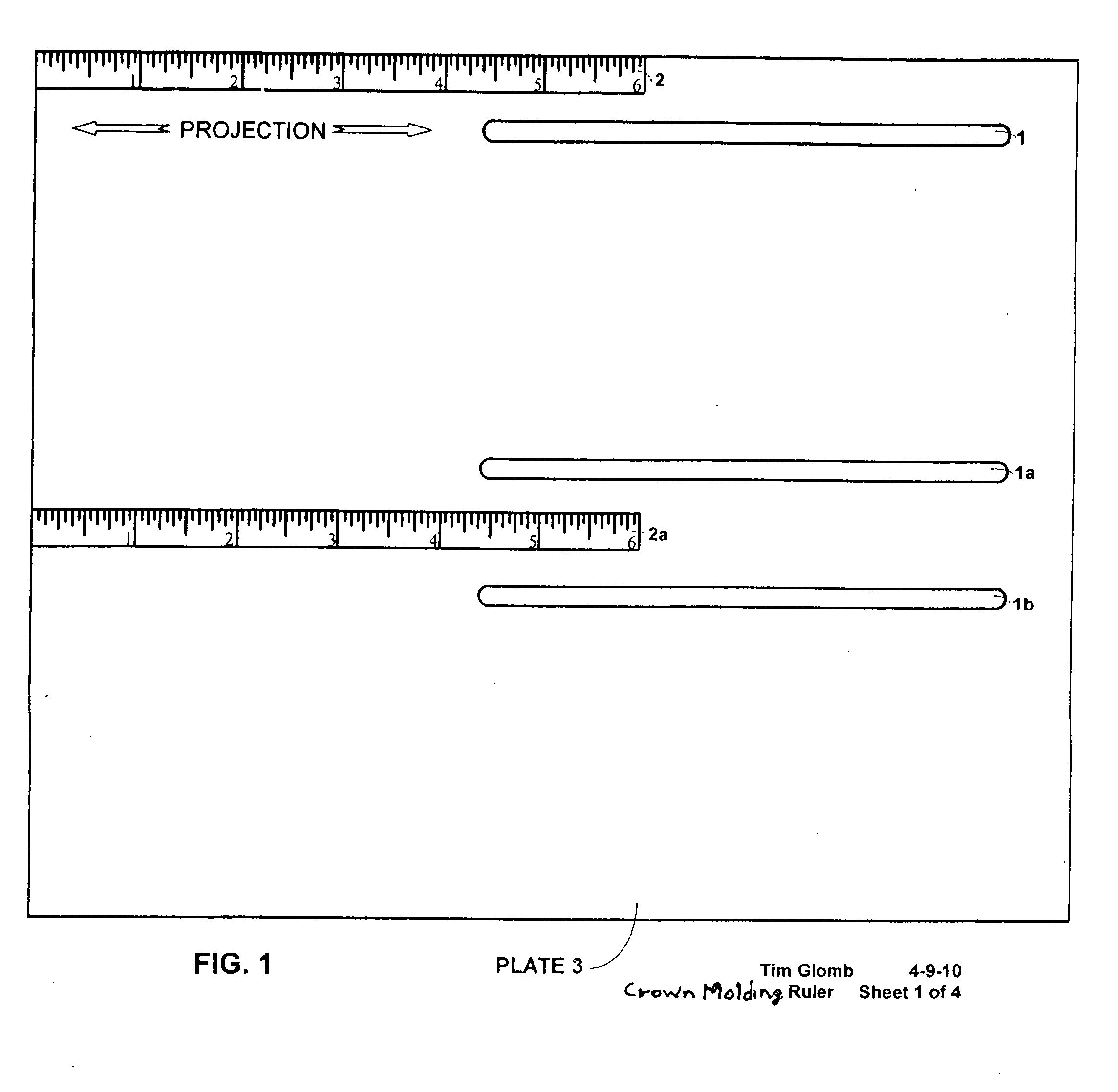 Crown molding ruler