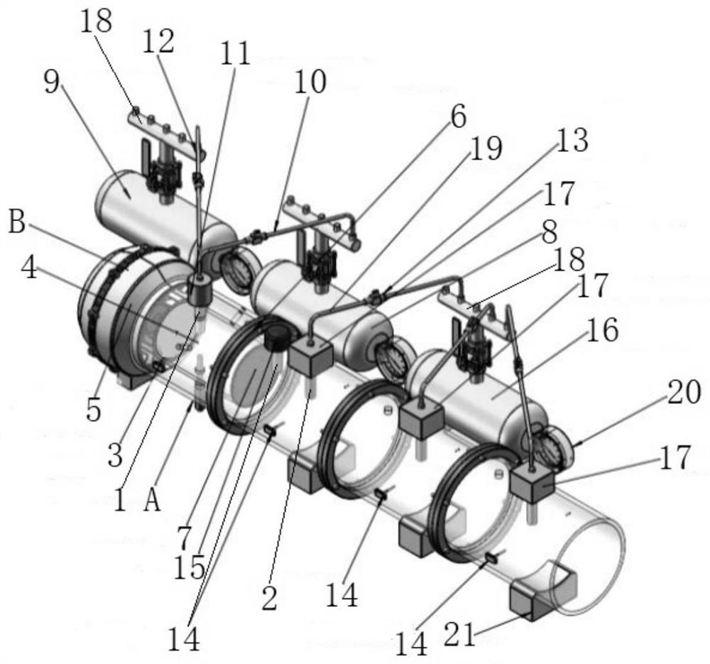 Experimental device for simulating gas-coal dust explosion in underground roadway of coal mine