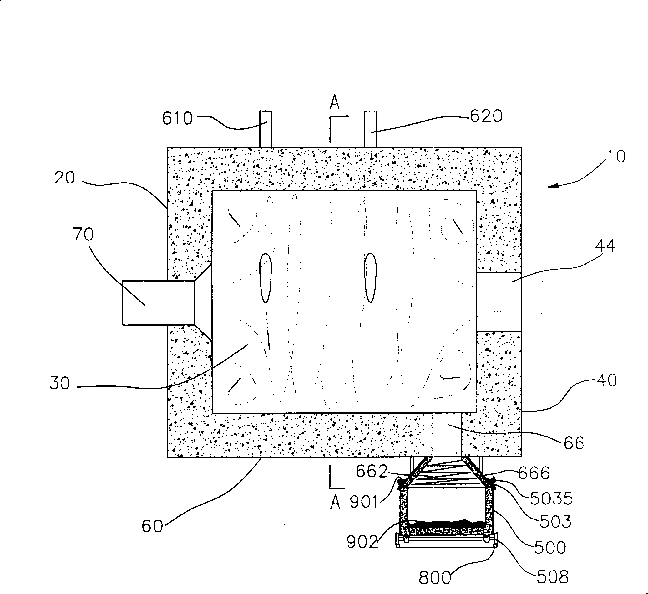 Metallurgical reflecting kiln using the emulsifying coke mertar vortex burning device