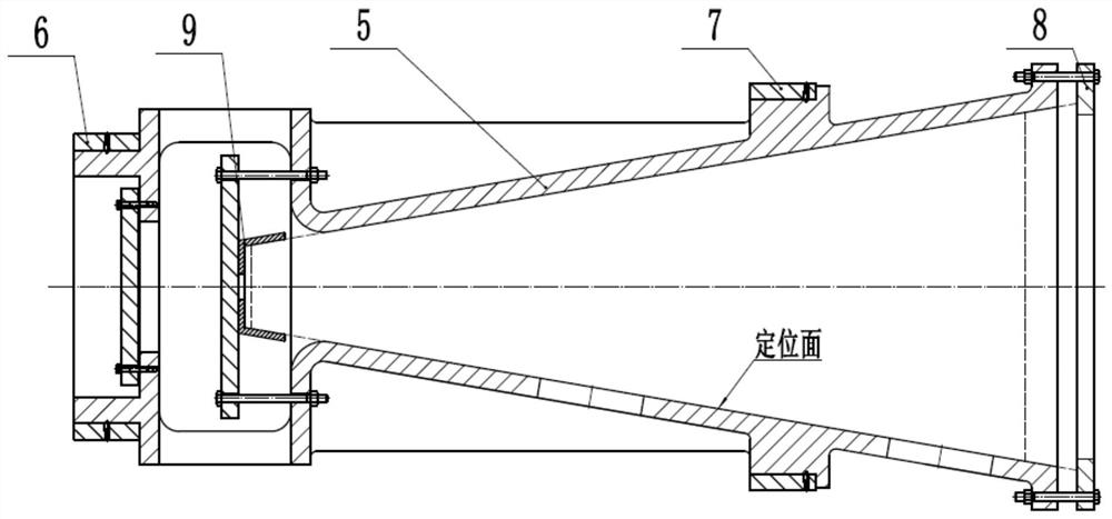 Semi-conical wave-transparent radome machining device and method