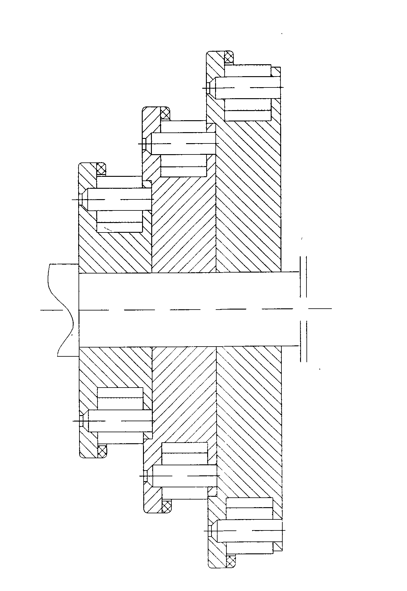 Planet rolling step pulley of water tank wire-drawing machine