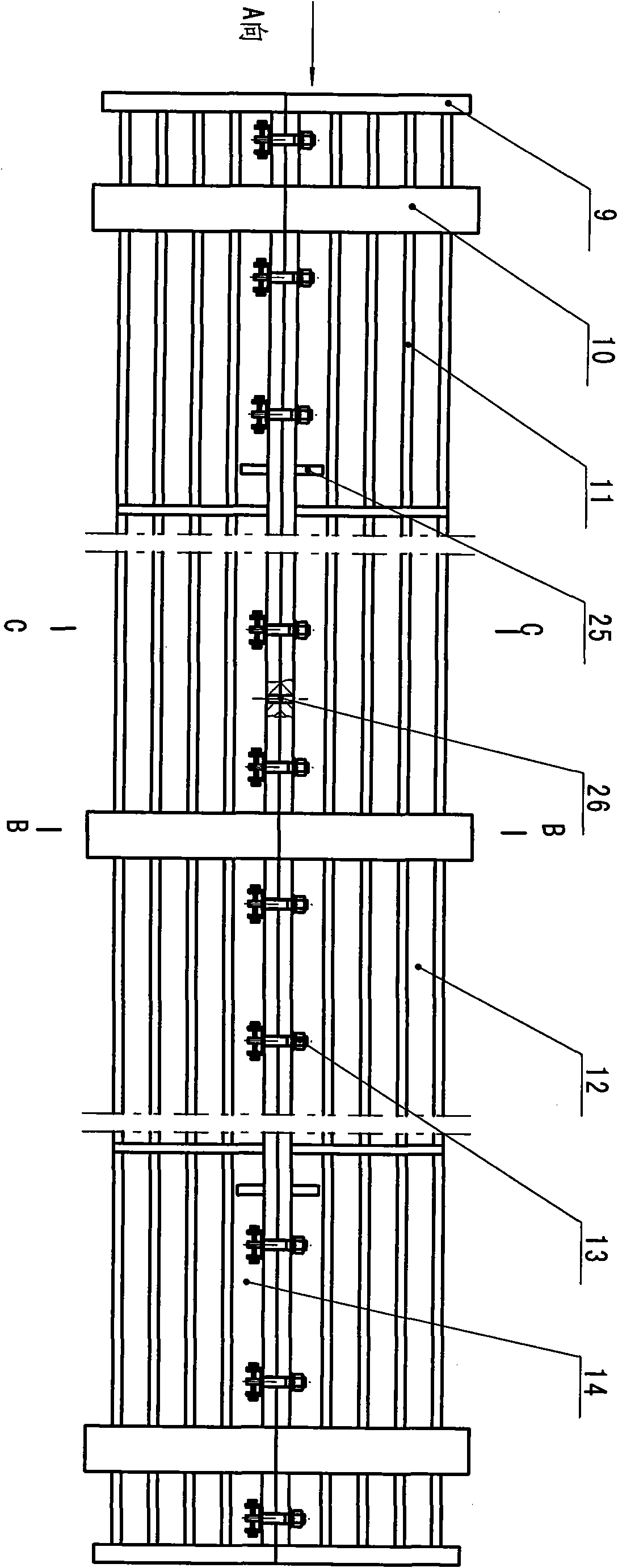 Prestressed spun concrete square piles and mould thereof