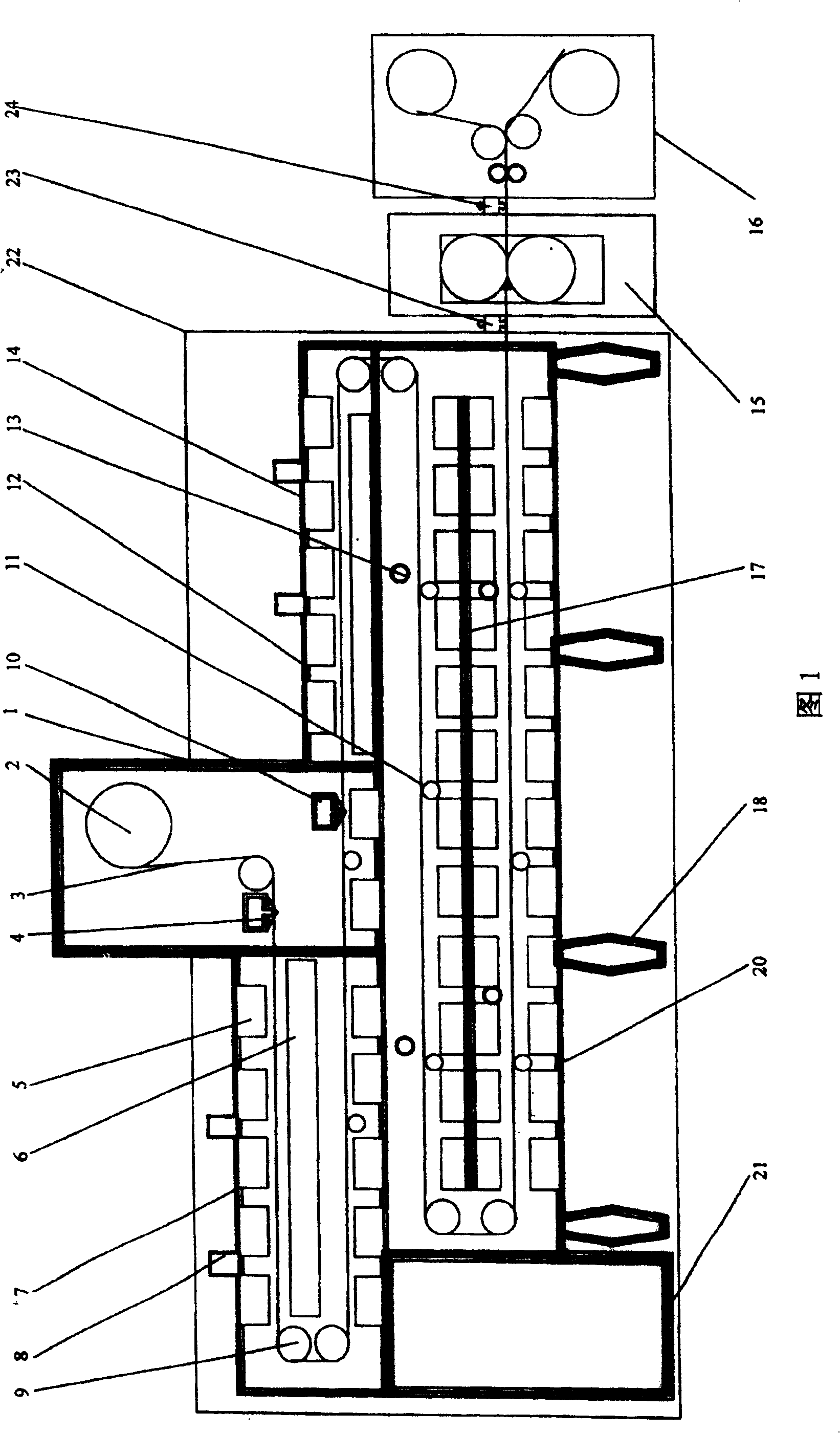 Cell polar-piece coating continuous-rolling system