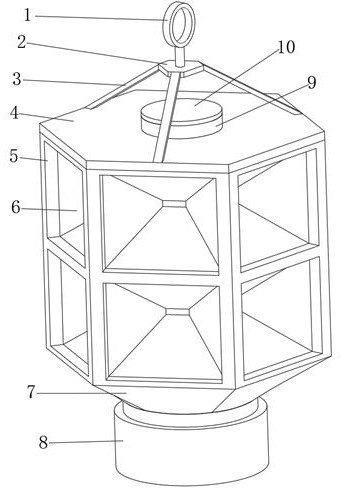 Harmful insect trapping device for forestry management