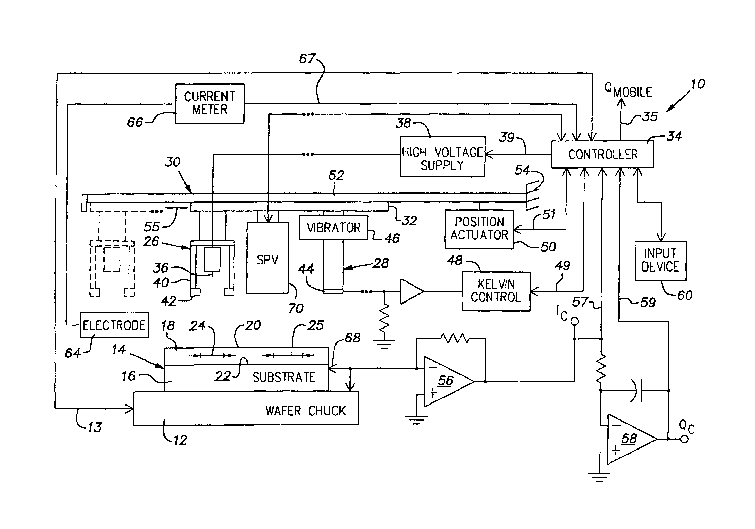 Non-contact mobile charge measurement with leakage band-bending and dipole correction