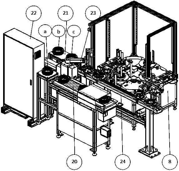 Stamping automatically loading and unloading belt device for subpackaging