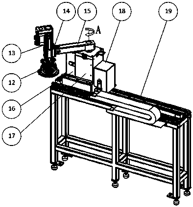 Stamping automatically loading and unloading belt device for subpackaging