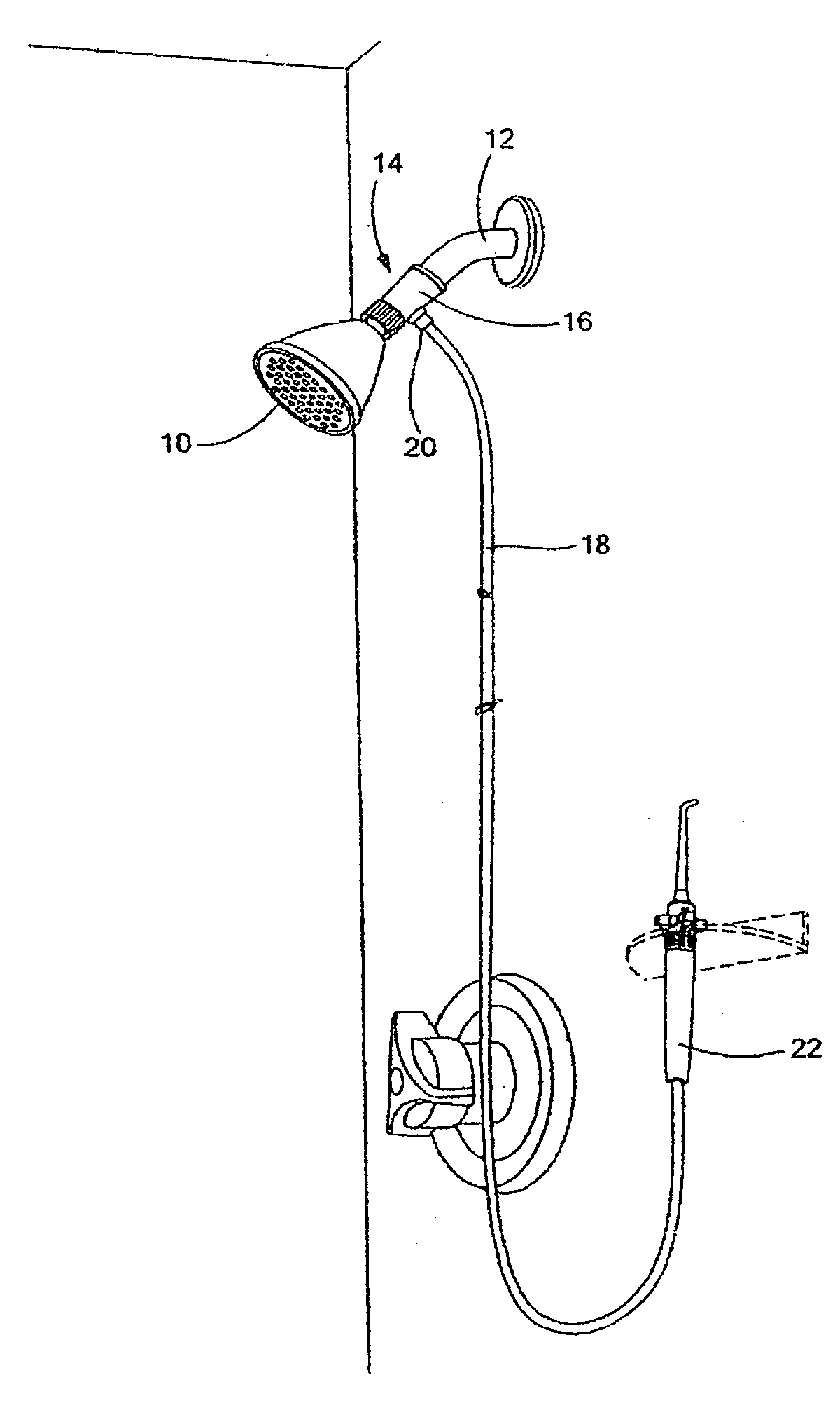 Shower head attachment for mixing liquids use to clean teeth