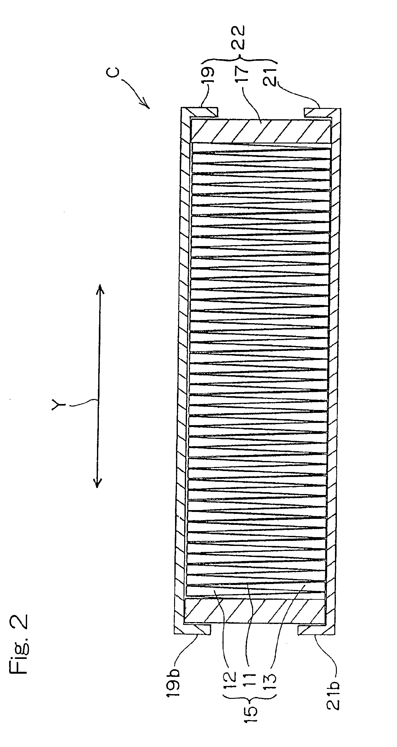 Sealed rectangular battery and battery module using same