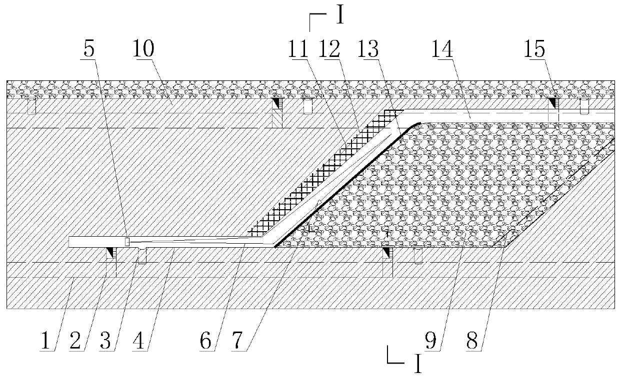 Mining method for stoping inclined extremely-thin mineral veins