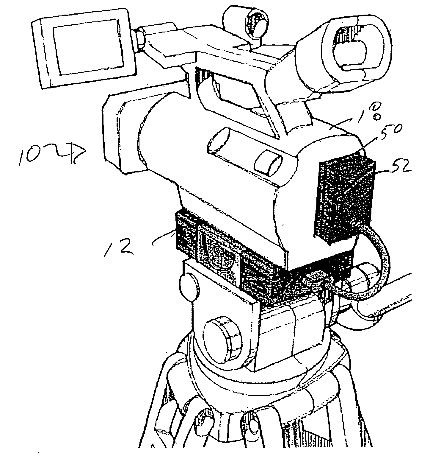 Camera system and power supply for optical recording devices