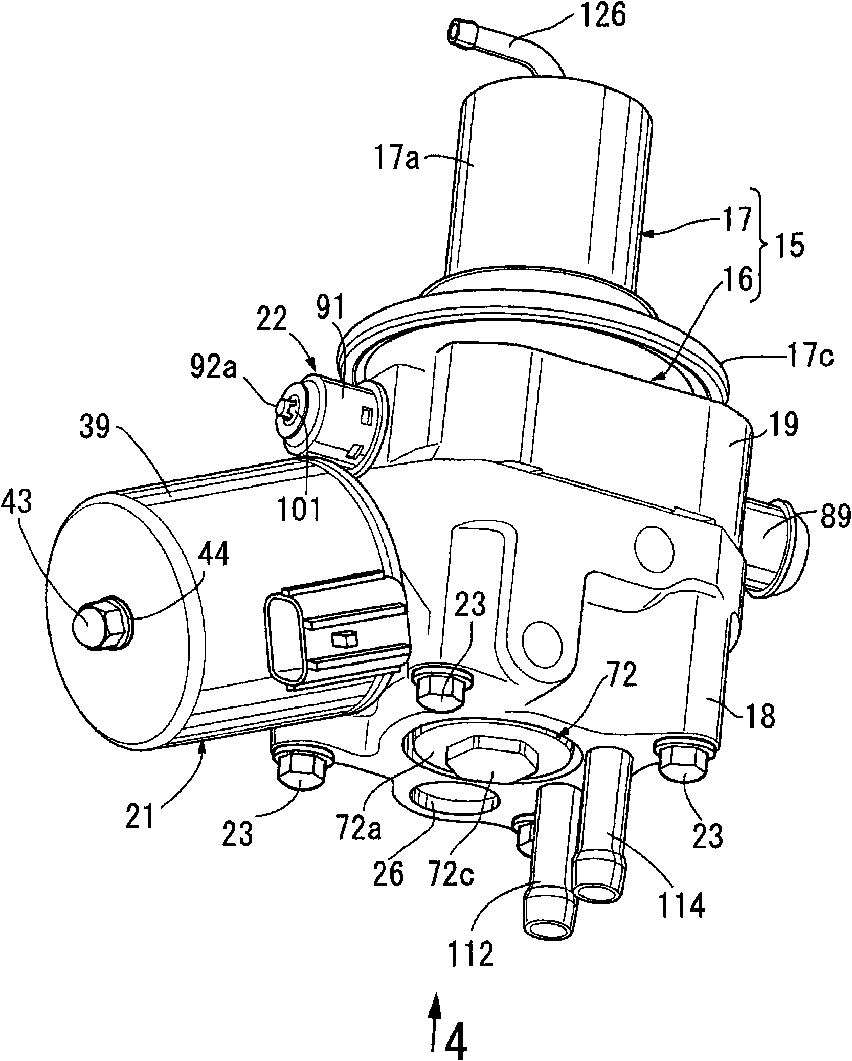 Pressure reducing valve for gas