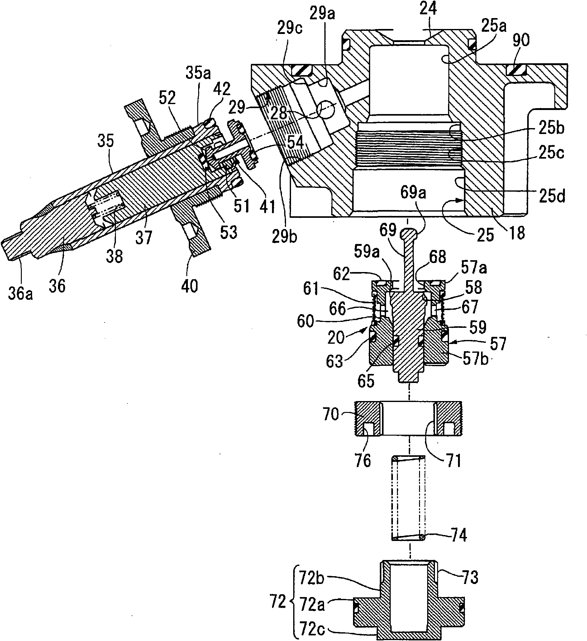 Pressure reducing valve for gas