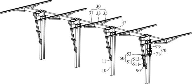 Photovoltaic support system and photovoltaic power generation device