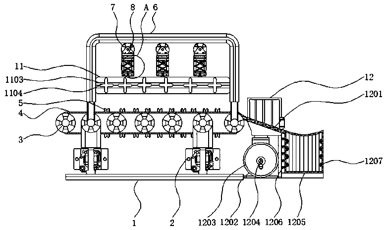 Food processing uniform cutting device with heat dissipation function