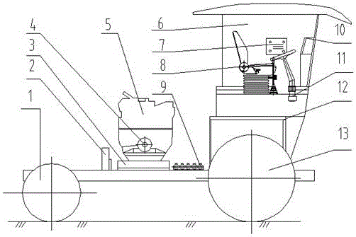 Wheel-type hydrostatic driving intelligent universal chassis of grain harvesting machine