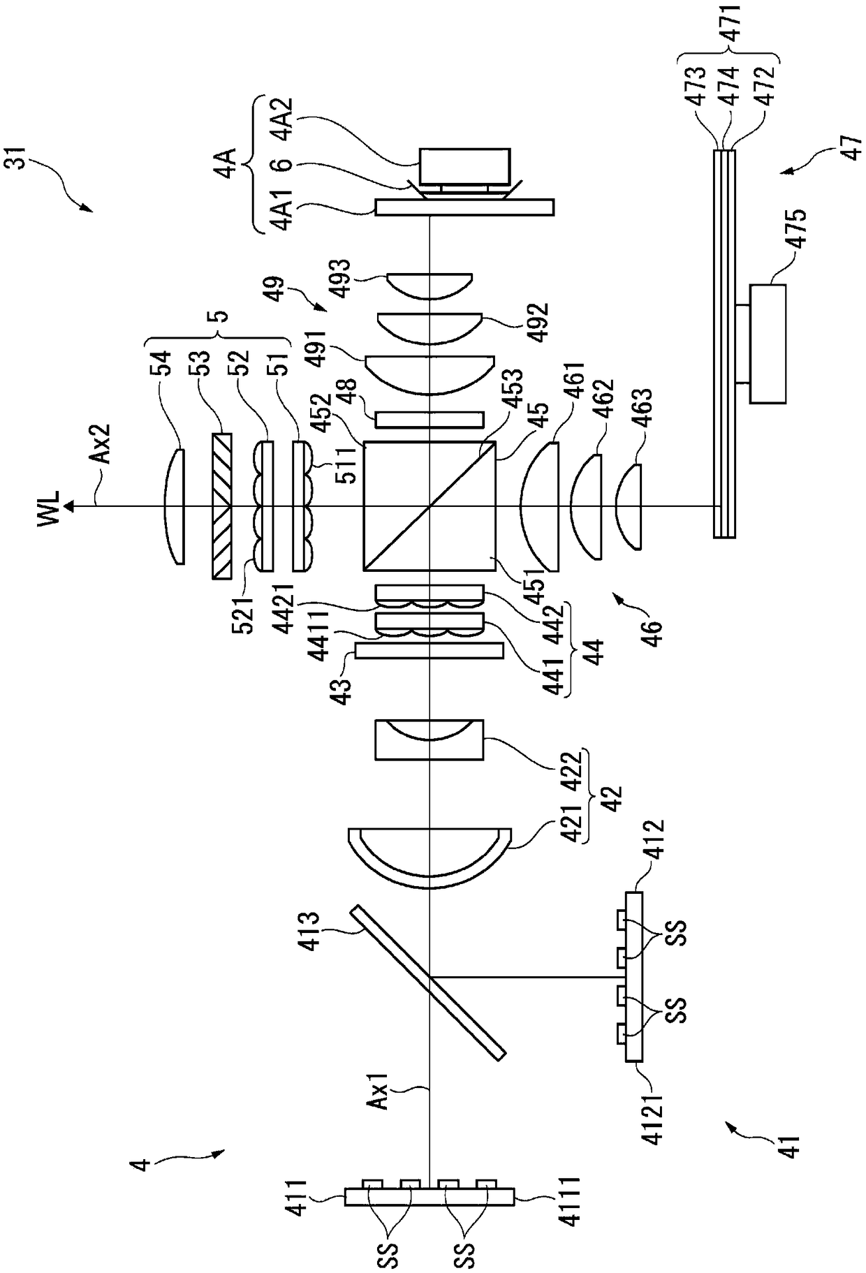 Optical device, light source device and projector