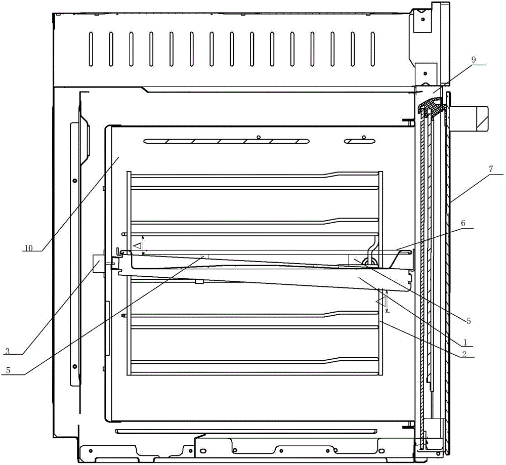 Oven with oven tray capable of being automatically moved out