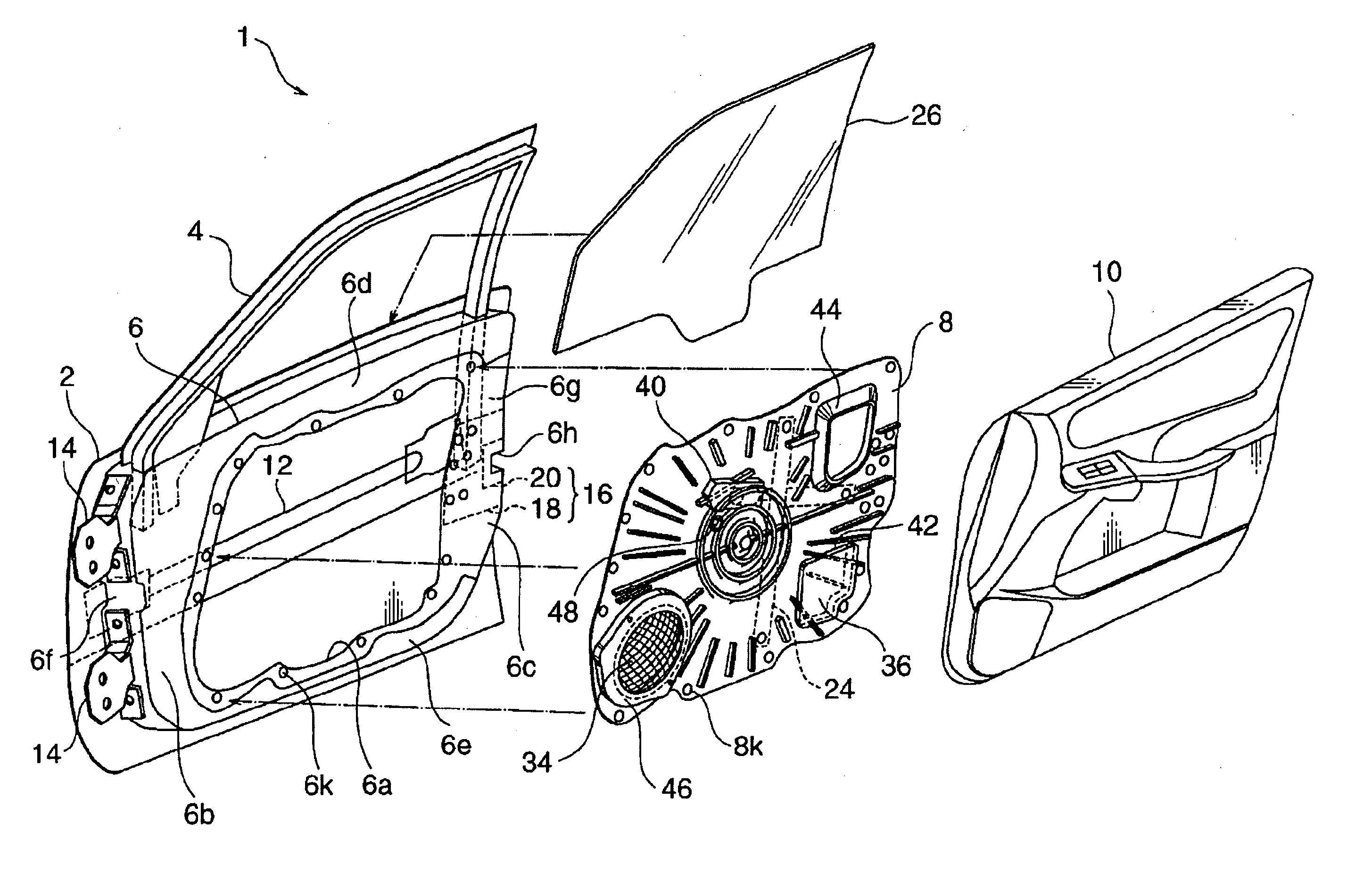 Automobile door structure