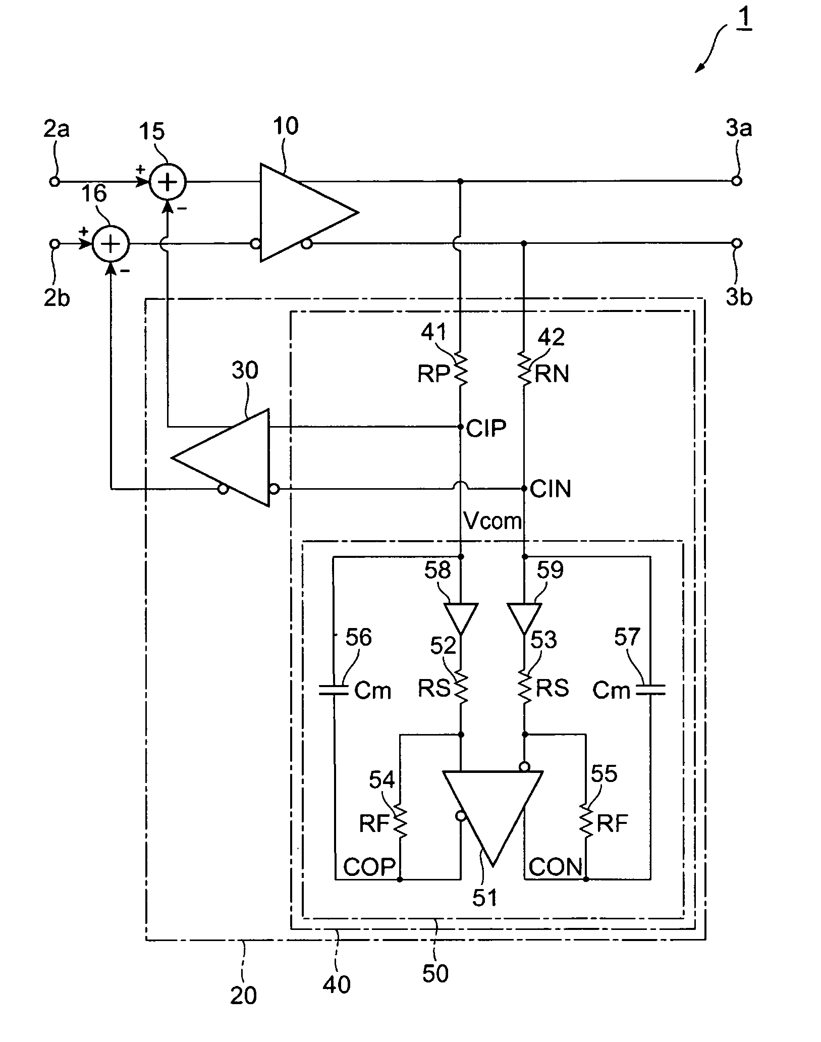 Differential circuit providing a function to cancel input offset voltage