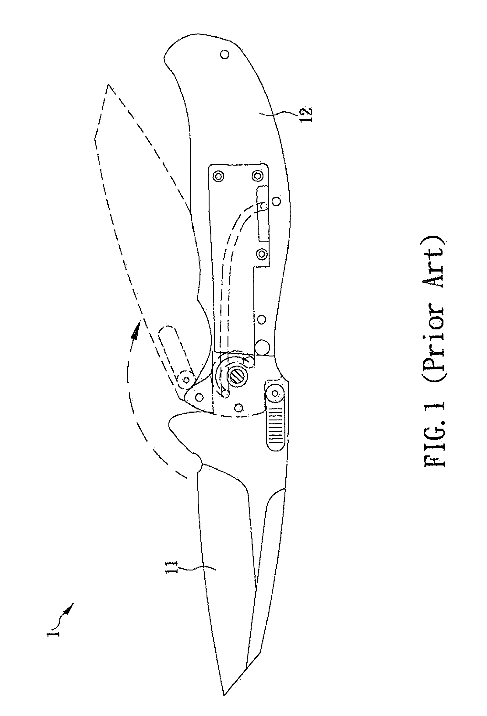 Knife having resilient elements for blade positioning