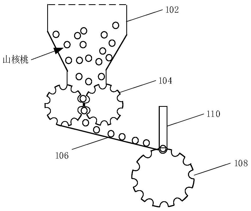 Processing method and processing system of cracked hickory nut shell