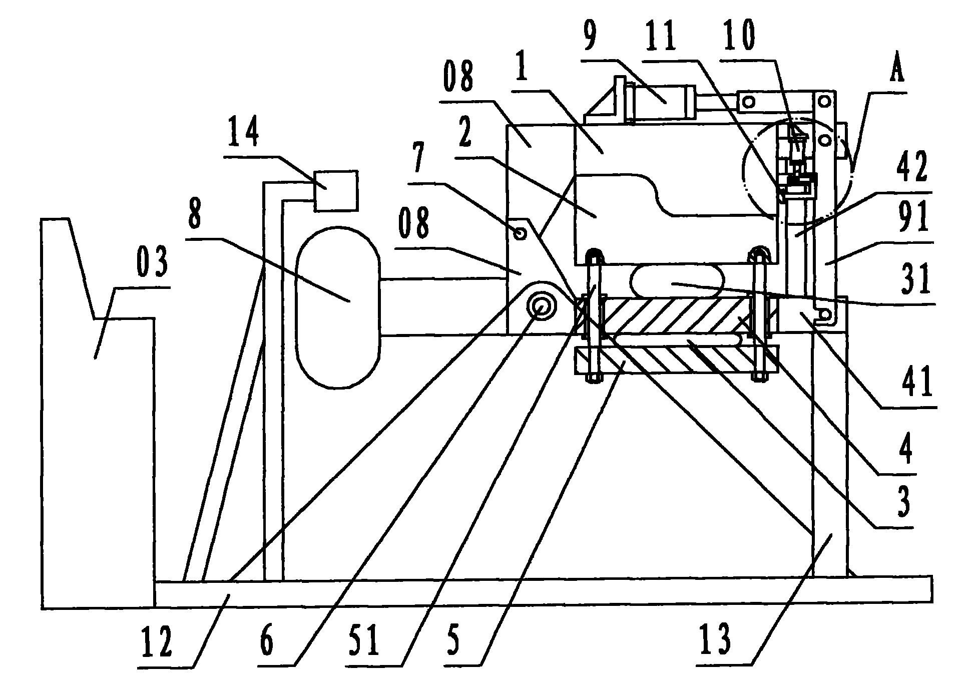 Pneumatic gasbag-type semi-automatic polyurethane foaming and molding device