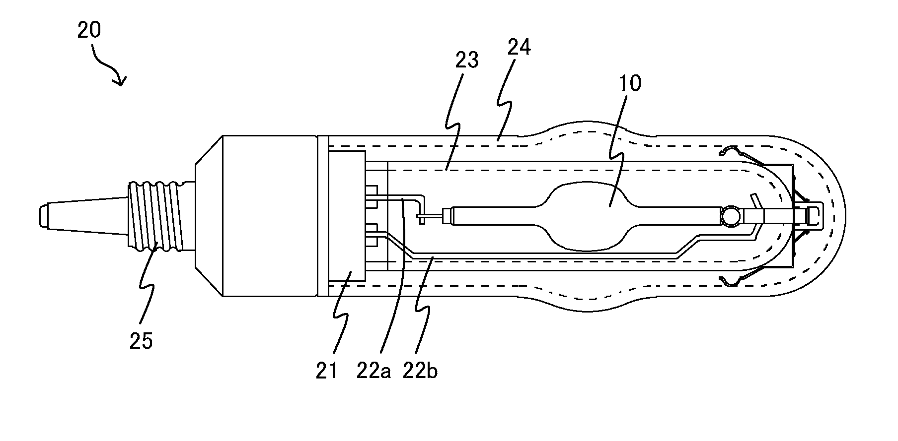 Metal halide lamp and lighting apparatus