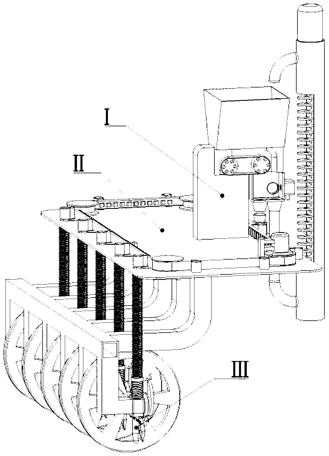 Multi-row seeding machine for garlic