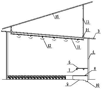 Ecological circulation type rice field photovoltaic duck shed