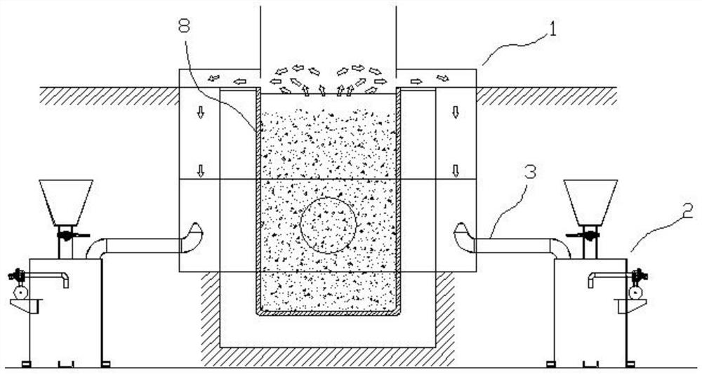 Hot galvanizing pot smoke exhaust gas collecting device