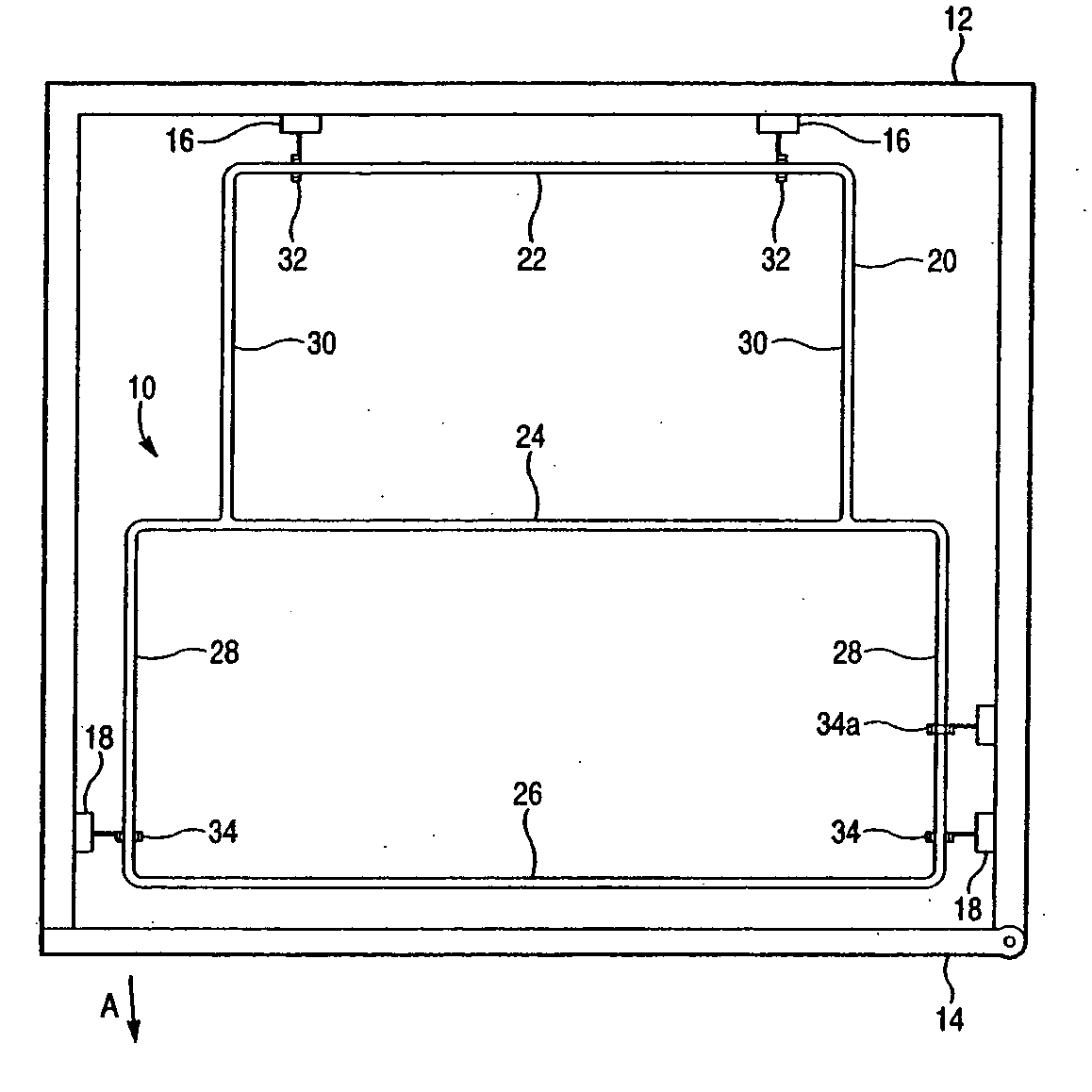 Blood bag support structure and method for refrigerators