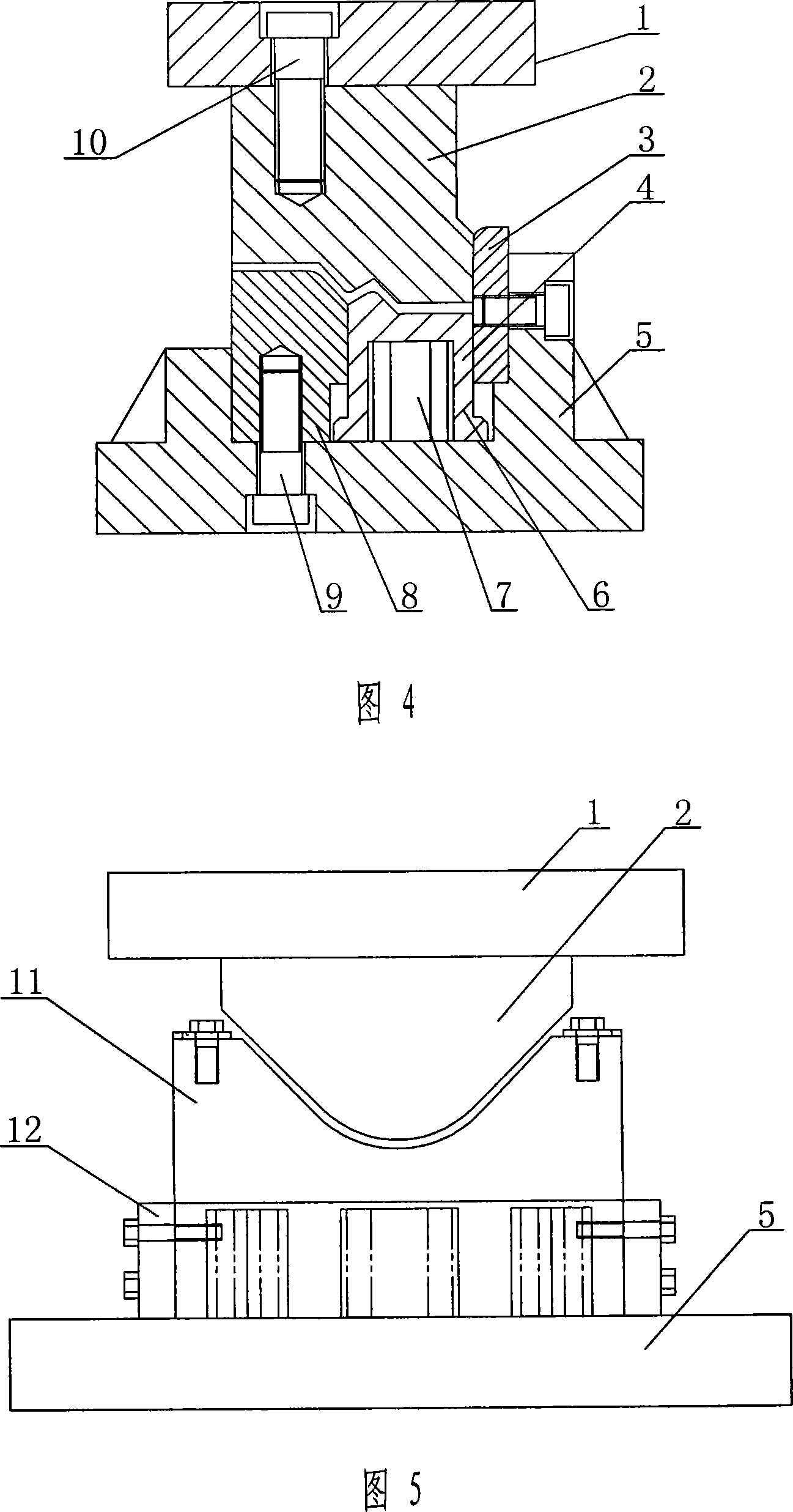 Railway carriage angle part window eaves shaping mold