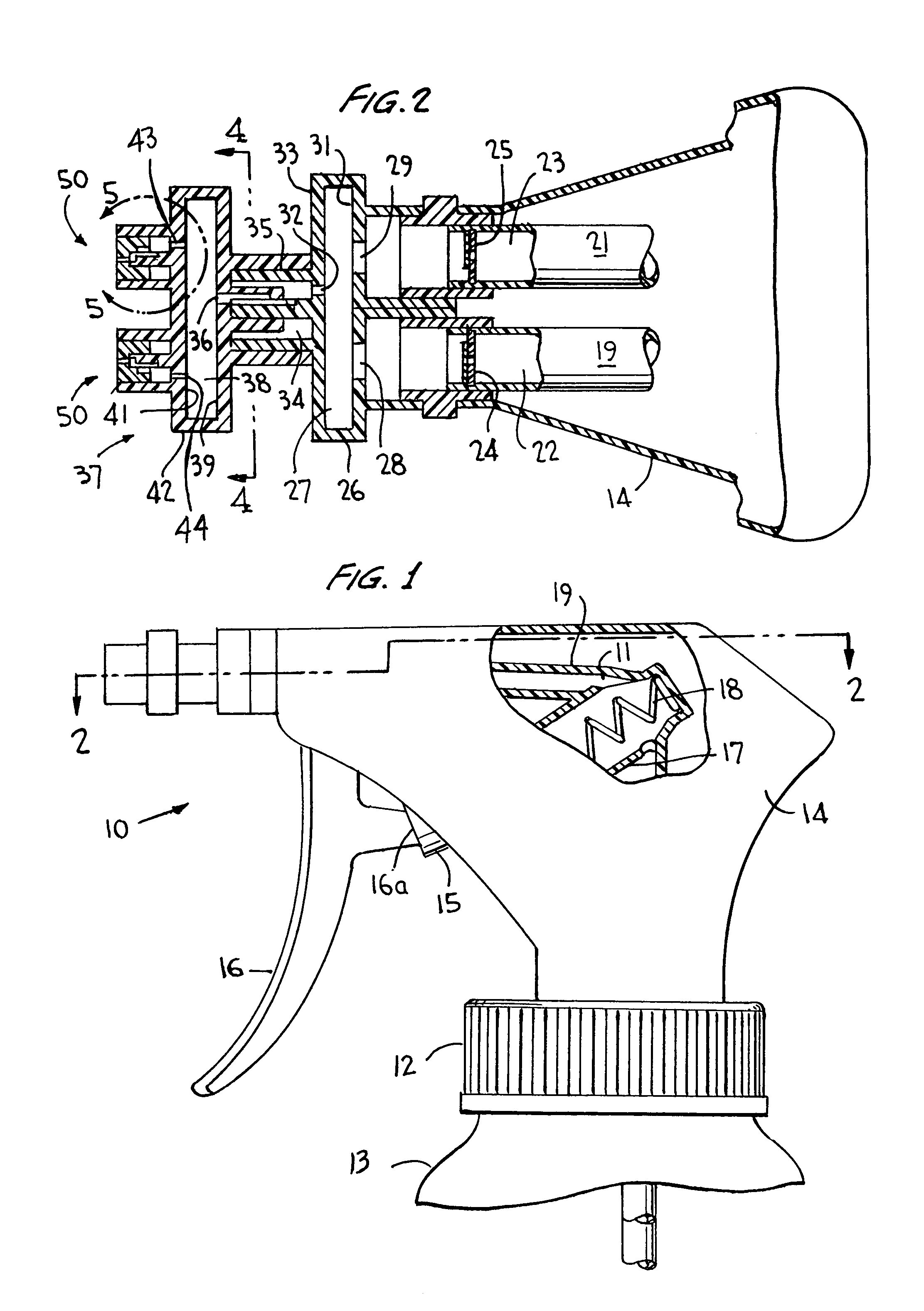 Dual discharge trigger sprayer