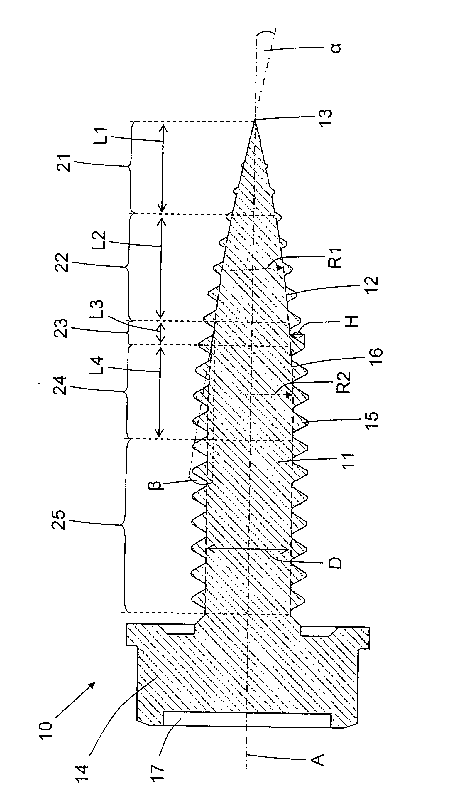 Chiplessly thread-forming screw