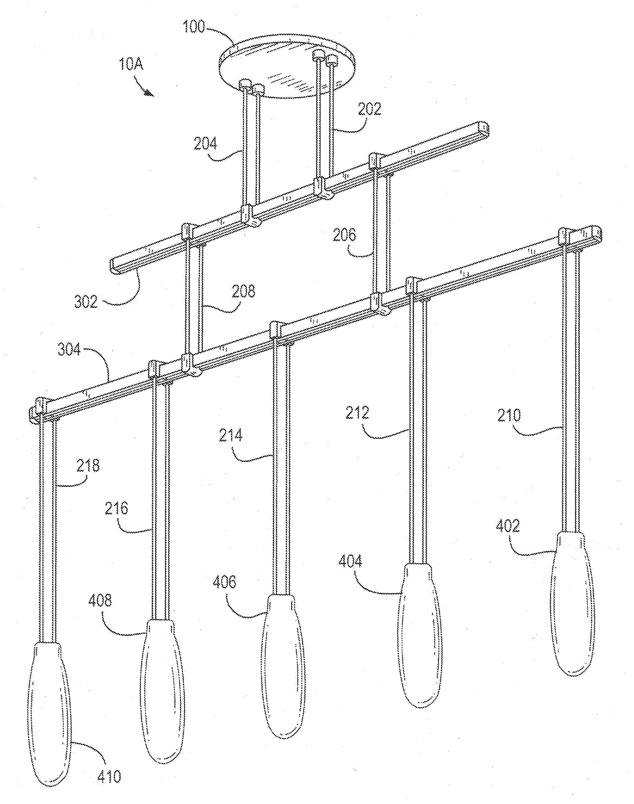 Modular lighting system using hangers and power bars