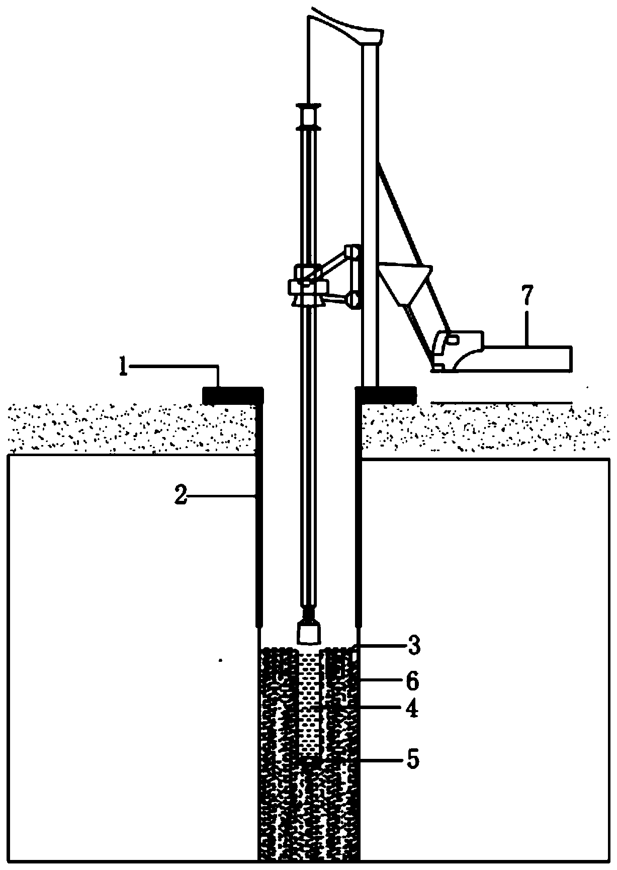 Rapid and simple anti-sliding pile construction structure and method for complex stratum