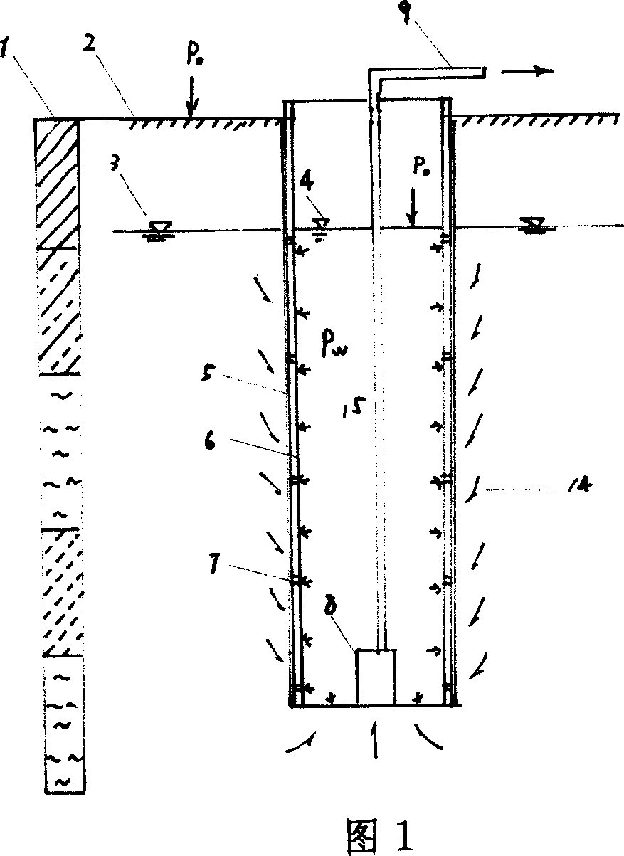 Quick dewatering method of positive and negative pressure for drainage piles in rigid body