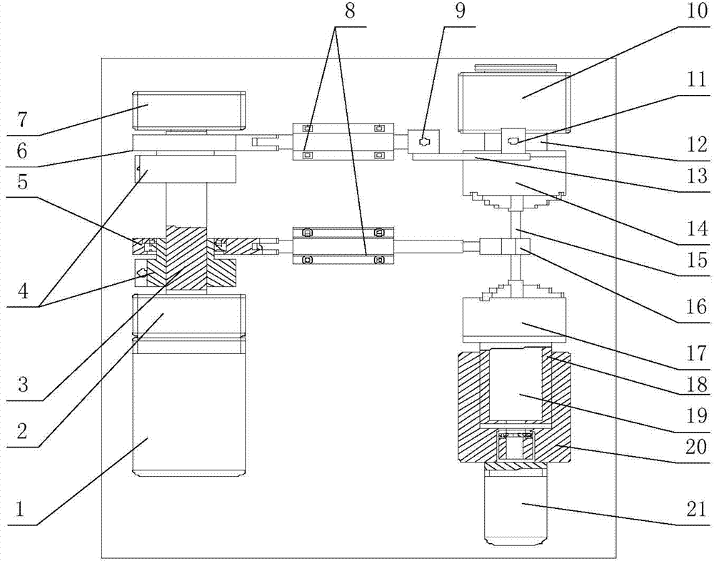 Pulling and bending multi-axis loading fatigue testing machine