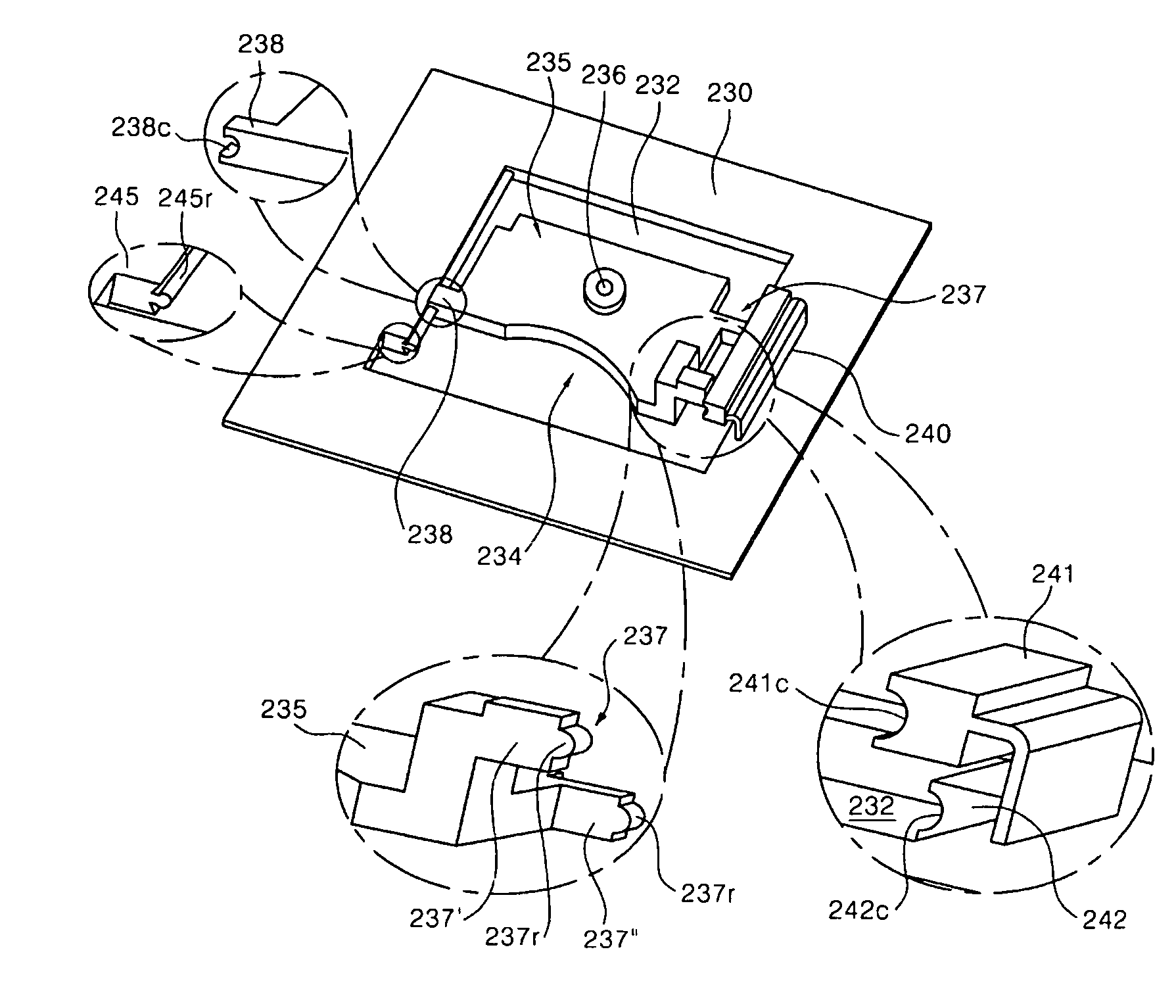 Pickup guiding structure for optical disk drive