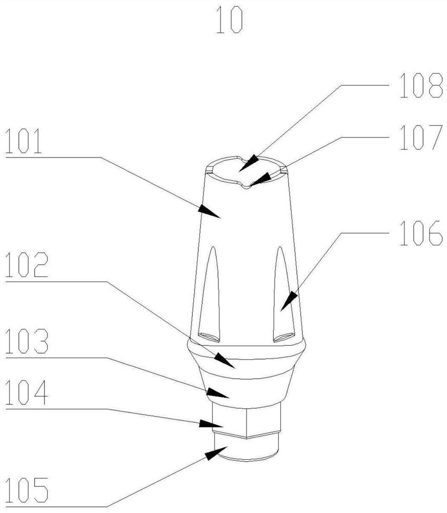 Orientation-adjustable platform-transferred high-stability nuclear-shaped abutment