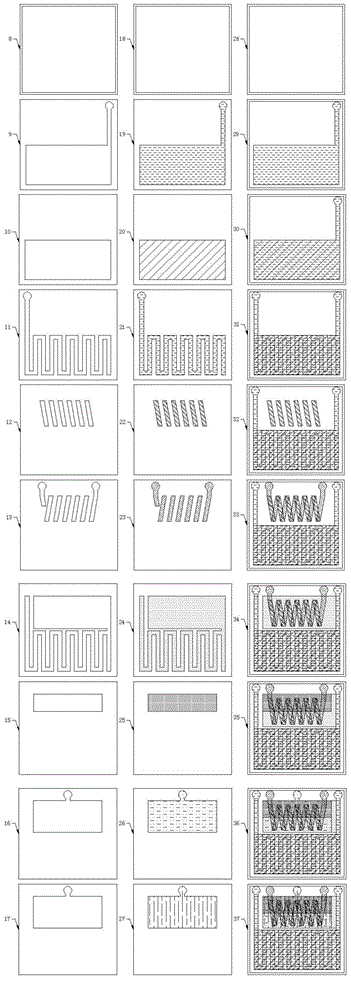 Fuel cell internal humidity-heat flux density-current density distribution measurement insert