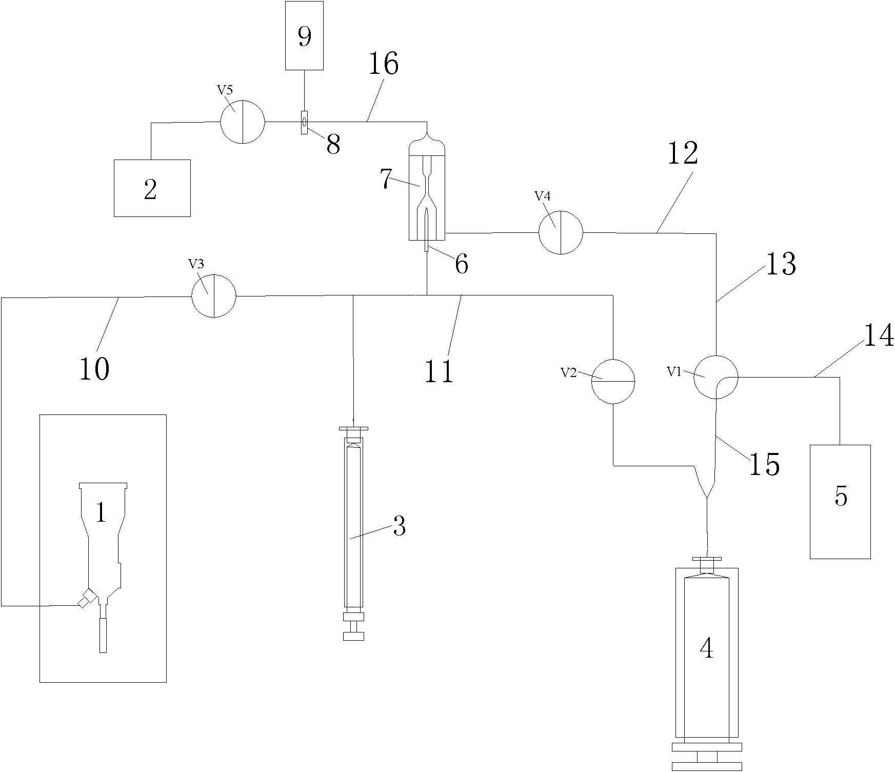 Detection device and method for stream mode particle