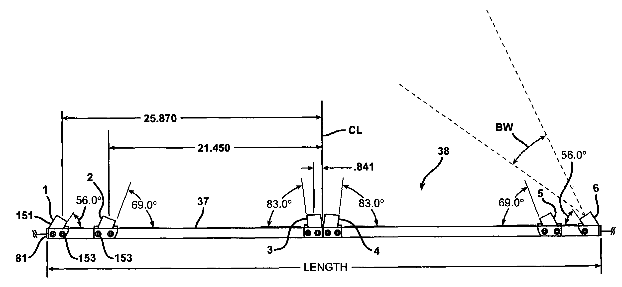 Vehicle safety system having methods and apparatus configurable for various vehicle geometries