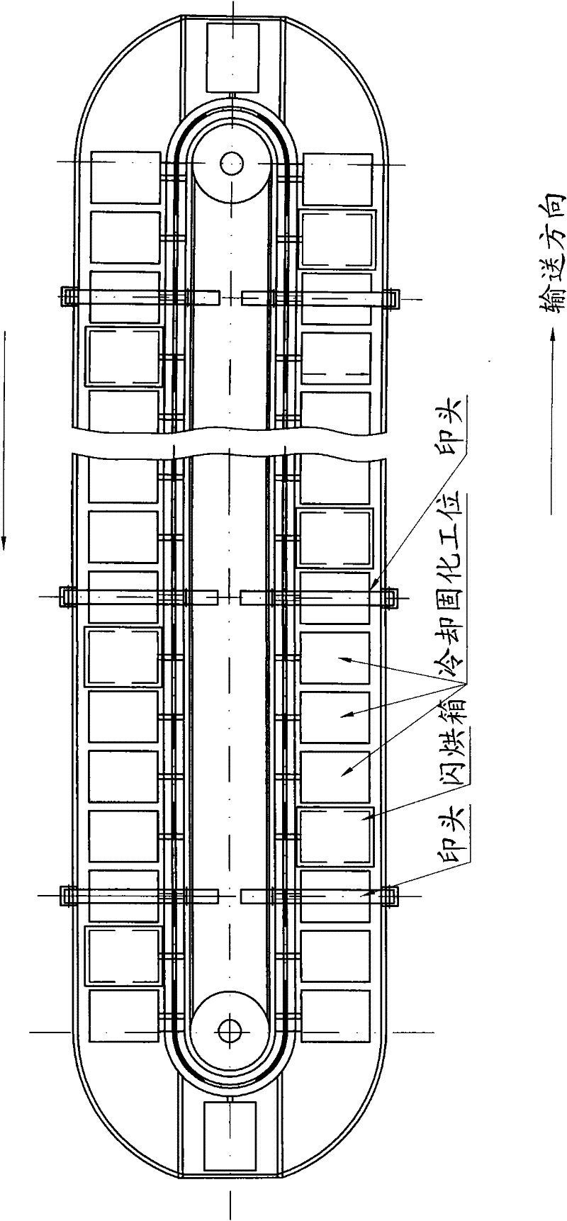 The synchronous lifting and lowering linkage mechanism of the transfer table