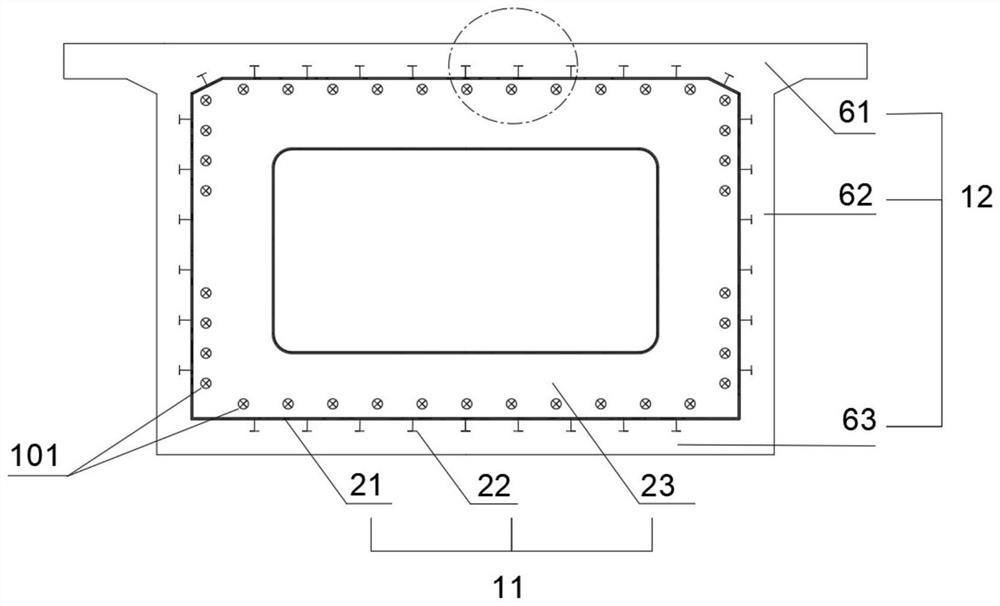 Combined box girder structure and construction method thereof