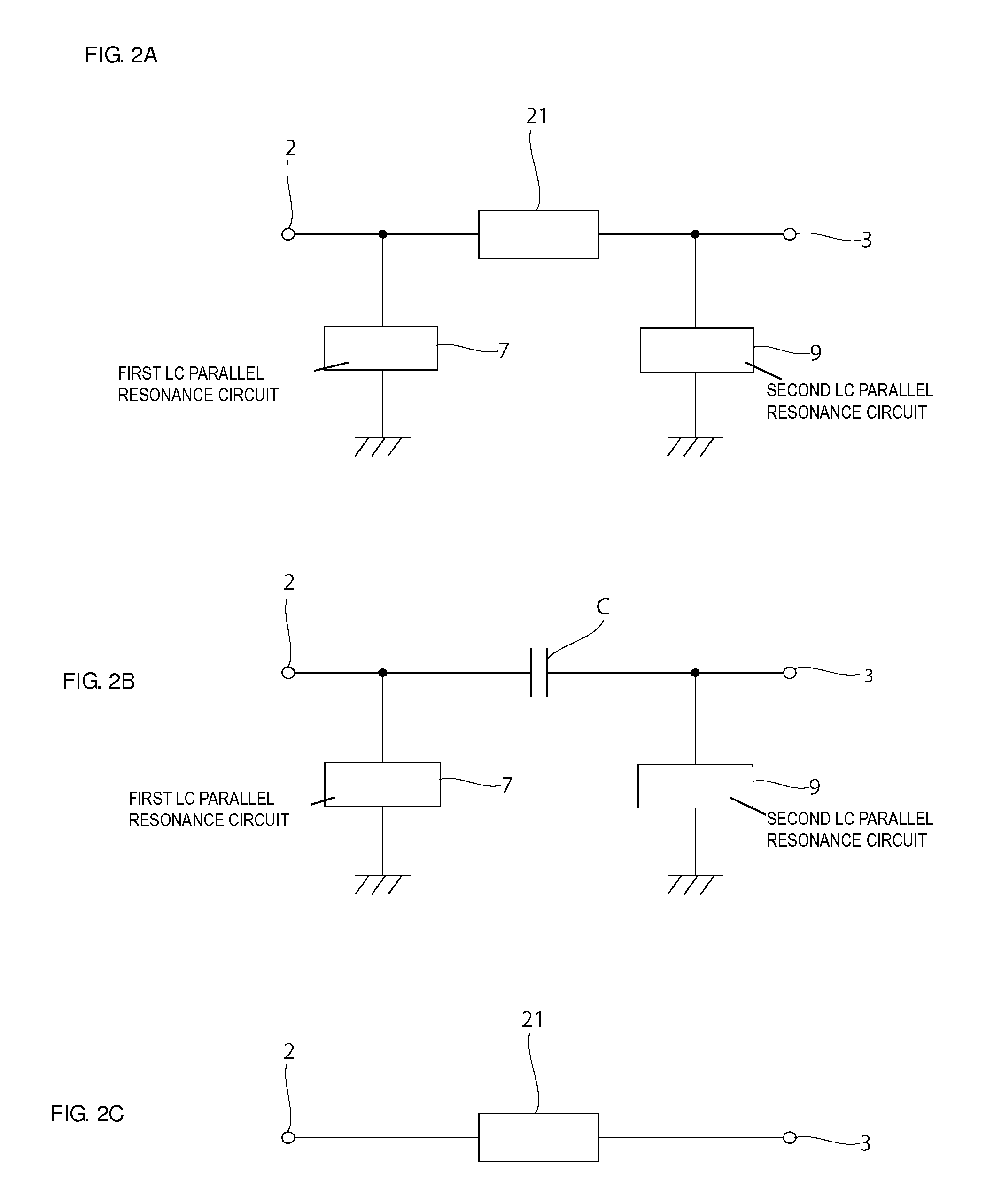 Elastic wave filter with magnetically coupled LC parallel resonance circuits